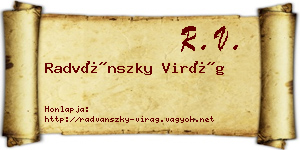 Radvánszky Virág névjegykártya