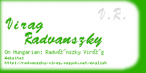 virag radvanszky business card